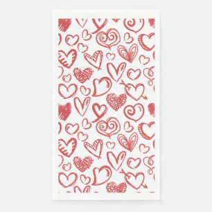 Serviette En Papier Motif Heart Love Romance Valentine's Day Mariage