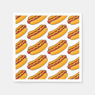 Serviette En Papier Motif Hot Dog Grillé