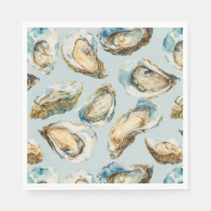 Serviette En Papier Motif huîtres aquarelle moderne