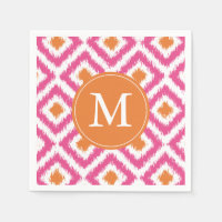 Motif Ikat rose monogramme