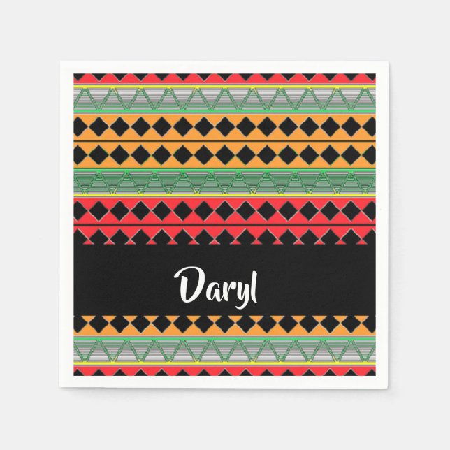 Serviette En Papier Motif imprimé africain (Devant)