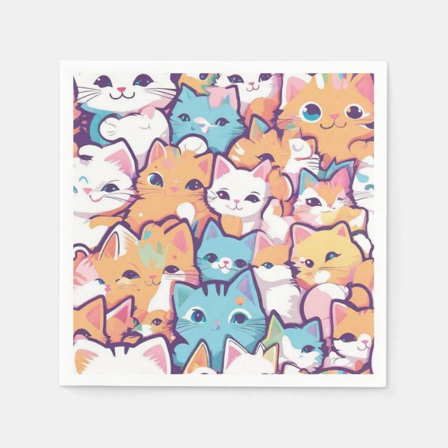 Serviette En Papier Motif Kittens (Devant)
