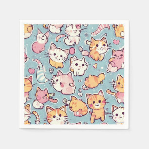 Serviette En Papier Motif Kittens