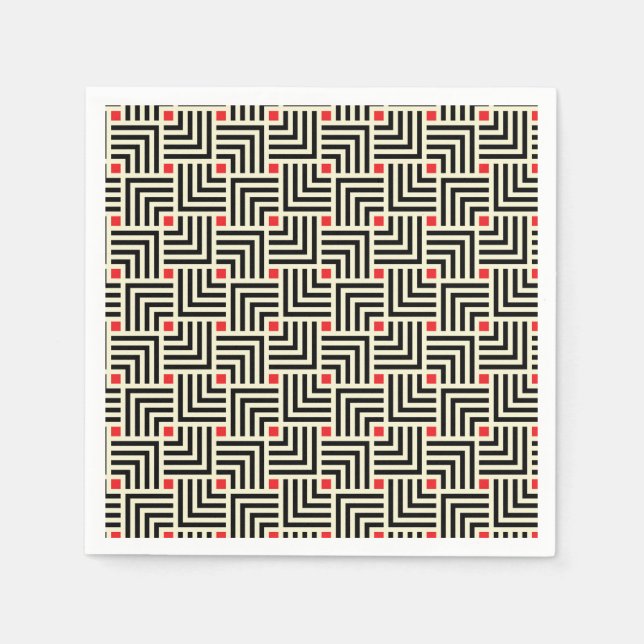 Serviette En Papier Motif Lignes géométriques (Devant)