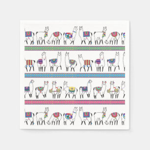 Serviette En Papier Motif Llama Stripe