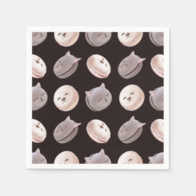 Serviette En Papier Motif Macaron (Devant)