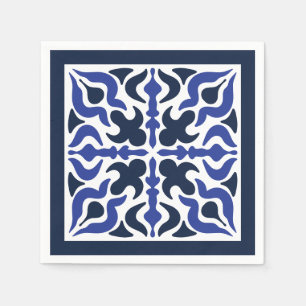 Serviette En Papier Motif marocain bleu