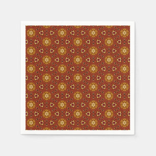 Serviette En Papier Motif Masala Jaune Brun Épicé