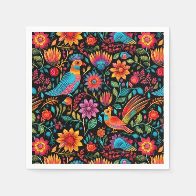 Serviette En Papier Motif mexicain coloré (Devant)