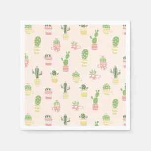 Serviette En Papier Motif mignon de cactus