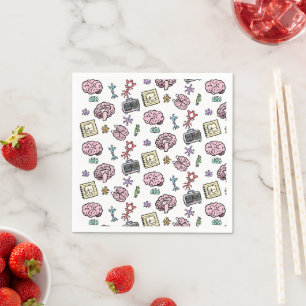 Serviette En Papier Motif mignon de neurosciences