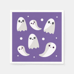 Serviette En Papier Motif mignon pourpre de fantôme de Halloween