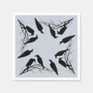 Serviette En Papier Motif minimaliste moderne Black Ravens