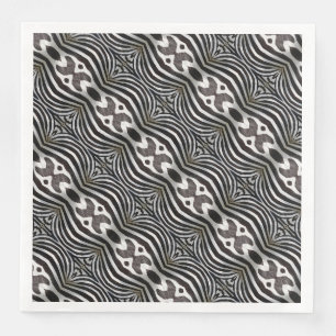 Serviette En Papier Motif miroir Zebra Stripes noir et blanc