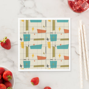 Serviette En Papier Motif moderne du milieu du siècle