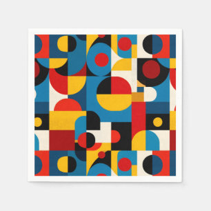 Serviette En Papier Motif moderne géométrique dans le style Bauhaus