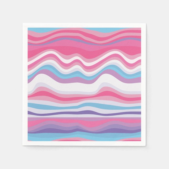 Serviette En Papier Motif moderne Hot rose violet bleu vague (Devant)