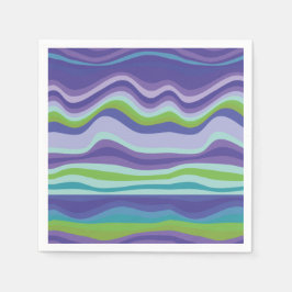 Serviette En Papier Motif moderne violet bleu vague