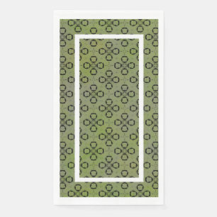 Serviette En Papier Motif monogramme vert et noir rétro