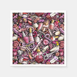 Serviette En Papier Motif Nail Studio
