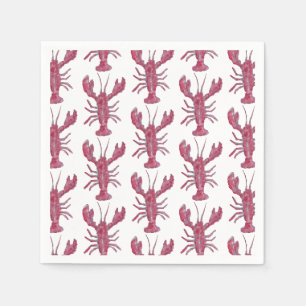 Serviette En Papier Motif nautique de peinture de homard côtier
