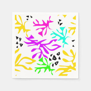 Serviette En Papier motif néon multicolore Abstrait
