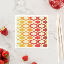 Motif Ombre Ogee en orange, mandarine et rouge