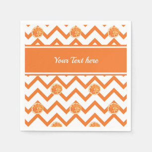 Serviette En Papier Motif orange aquarelle avec texte personnalisé