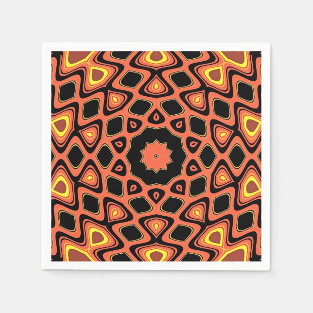 Serviette En Papier Motif ORANGE DU COUCHER DU SOLEIL (Devant)