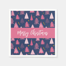 Motif personnalisé de sapin de Noël rose
