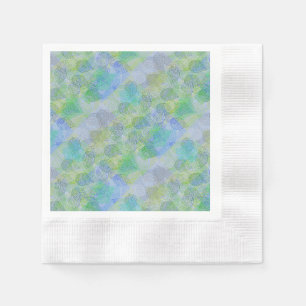 Serviette En Papier motif plante A02.b Feuille LBlue BG