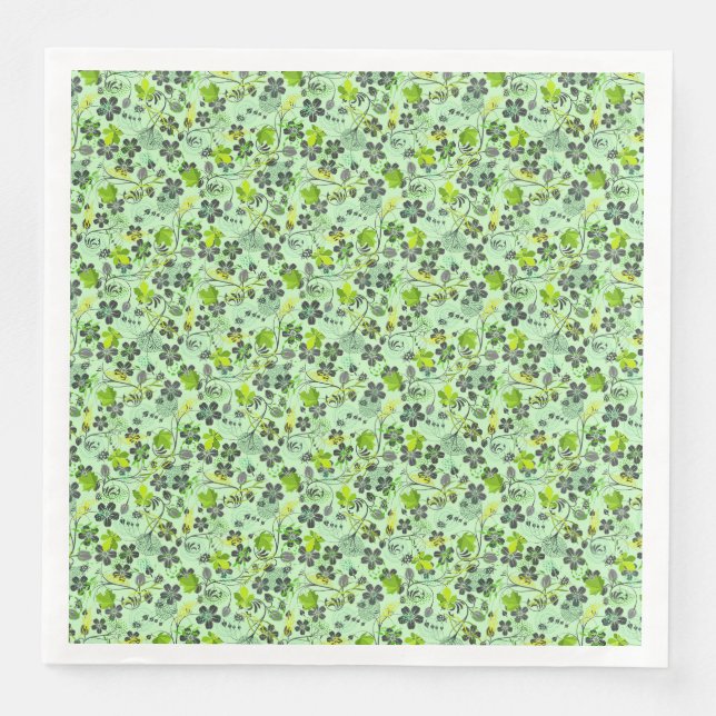 Serviette En Papier motif plante A03.b Lgreen BG (Devant)