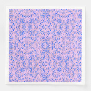 Serviette En Papier motif plante A08.b boho. lviolet BG