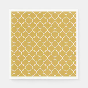 Serviette En Papier Motif Quatrefoil Or