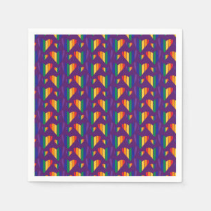 Serviette En Papier Motif Rainbow Hearts