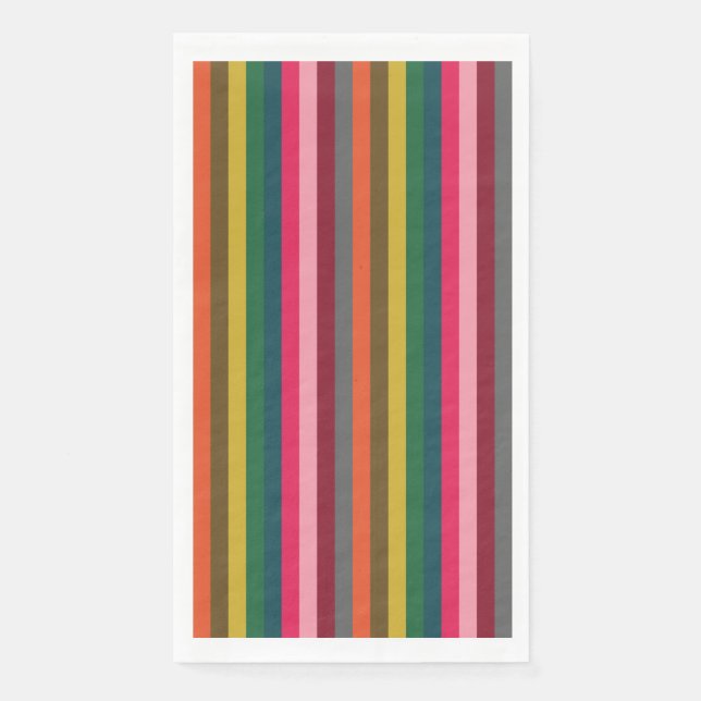 Serviette En Papier Motif rayé multicolore brillant (Devant)