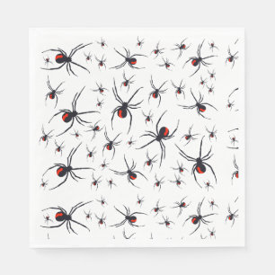 Serviette En Papier Motif Red & Black Spider