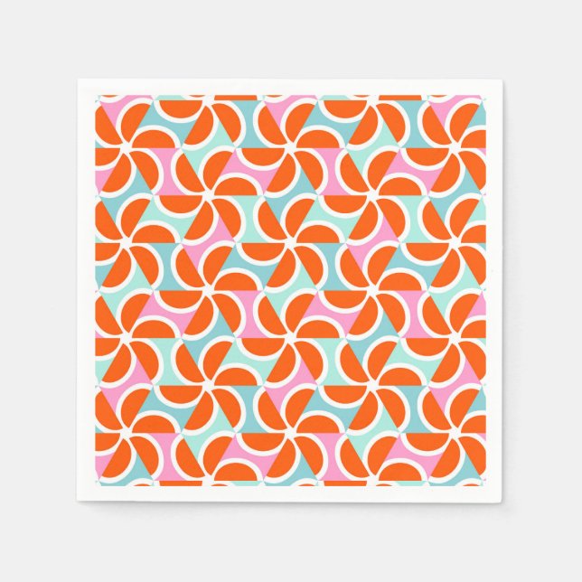 Serviette En Papier Motif Retro Orange Wedge (Devant)