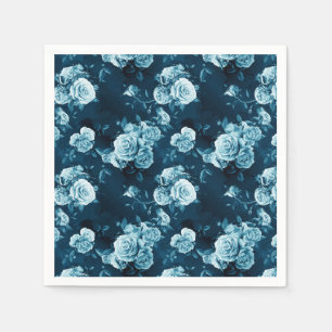 Serviette En Papier Motif Rose bleu classique