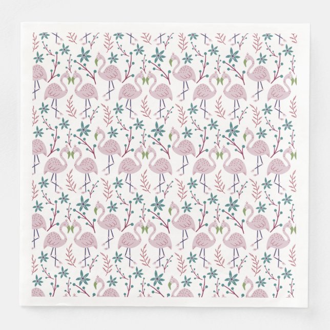 Serviette En Papier Motif rose flamingo sans couture sur arrière - pla (Devant)