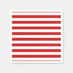Serviette En Papier Motif rouge et blanc de rayure