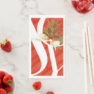 Serviette En Papier Motif Rouge Joie de Noël