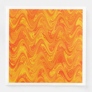 Serviette En Papier Motif rouge orange marbling