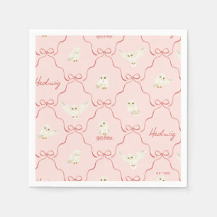 Serviette En Papier Motif Ruban Rose Hedwig
