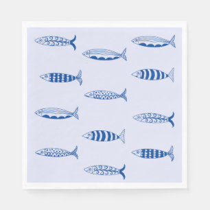 Serviette En Papier Motif Sardines