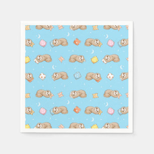 Serviette En Papier Motif somnolent de paresse de temps