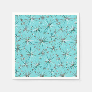 Serviette En Papier Motif Spoutnik du milieu du siècle, Bleu des Oeufs