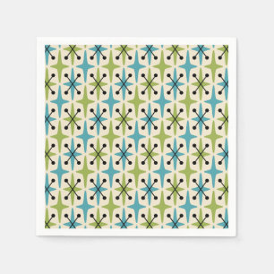 Serviette En Papier Motif Starburst moderne du milieu du siècle