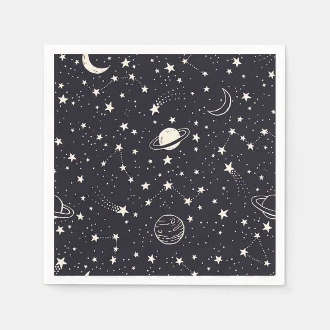 Serviette En Papier Motif Stars & Planètes (Devant)