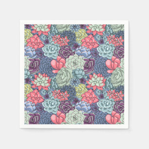Serviette En Papier Motif succulent coloré